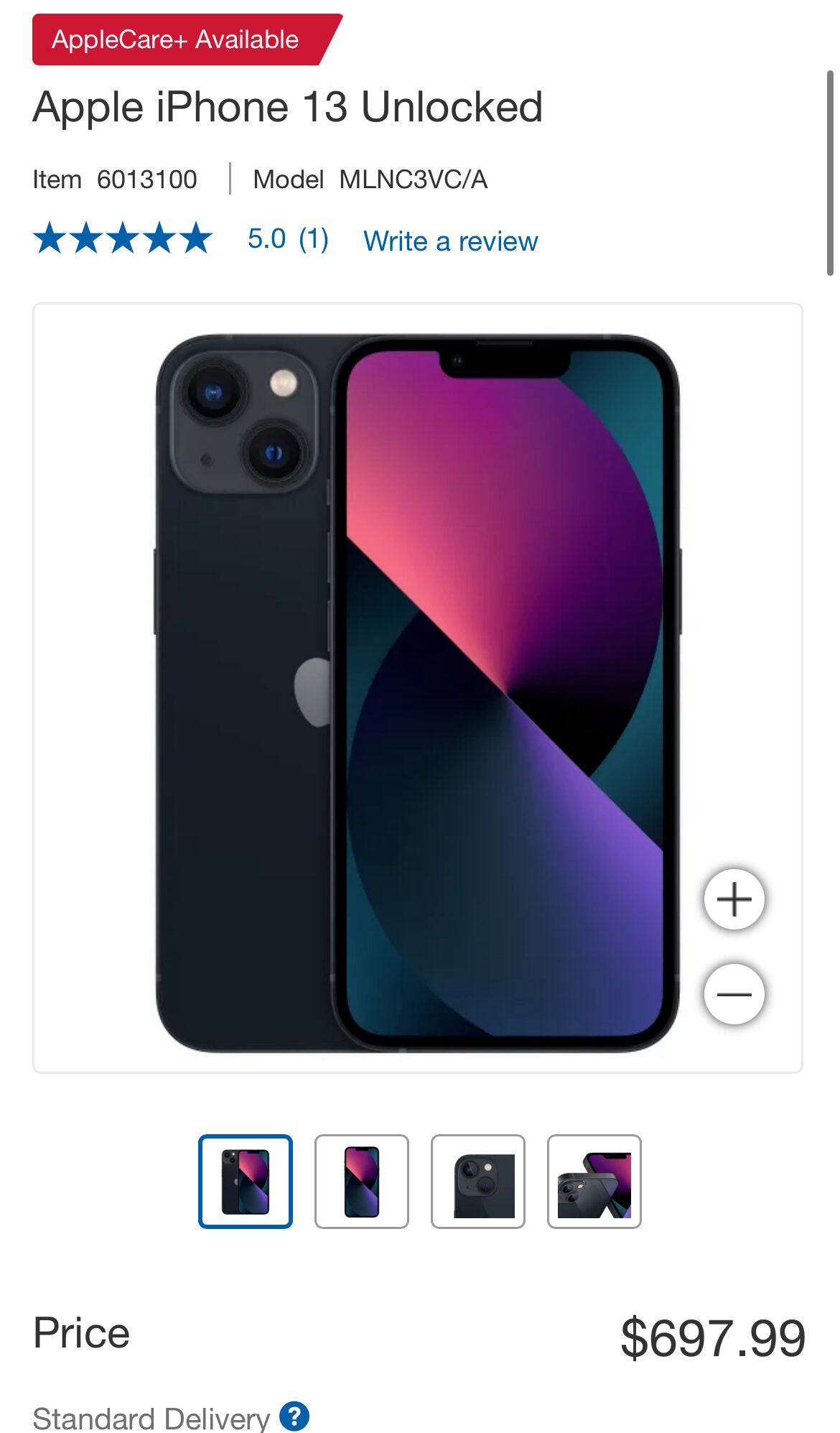 Apple iPhone 13 mini 128GB AppleCare ＋付（Apple iPhone 13 128GB）