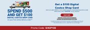 Get a $100 Digital Costco Shop Card when you spend $500 or more (before taxes) on Costcobusinesscentre.ca and enter prom