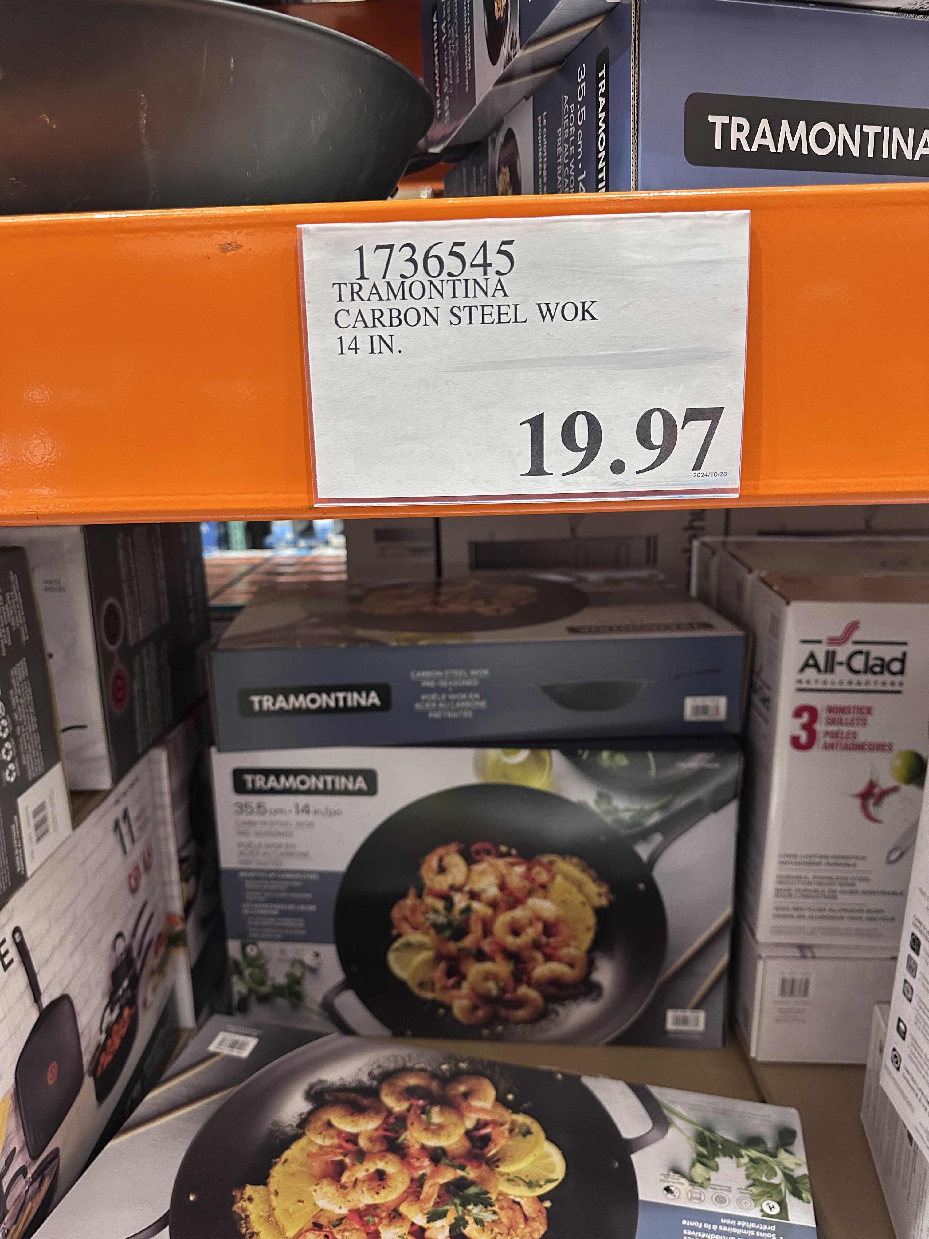 [Costco] Tramontina Carbon Steel Wok, 35.5 cm (14 in.) in warehouse 19
