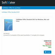 (Windows, Mac, Linux) SoftMaker Office 2021 Standard (CA$139.99 perm license; 1 company or 5 household computers) - FREE