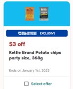 Kettle Krinkle Cut Potato Chips Party Size $5.49 - digital coupon $3 = $2.49