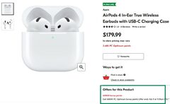 $180 : Apple AirPods 4 + 62685 point ($62) Final price $118