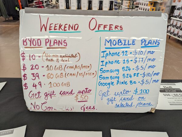 [Walmart] Walmart In- Store only - $10/$20/$39/$49 plans with $50 GC ...