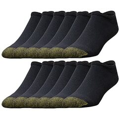 Gold Toe mens Cotton No Show Athletic Socks, 12 pairs Black (Size Large 10-13) $17.80