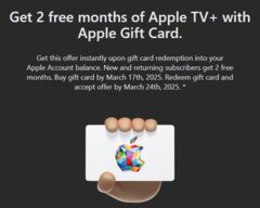 Get 2 free months of Apple TV+ with Apple Gift Card.