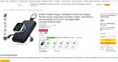 RORRY Portable Charger, 10000mAh PD 20W Fast Charging Power Bank with Built in Cables $30 with coupon code