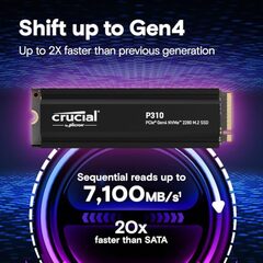Crucial P310 1TB PCIe Gen4 2280 NVMe M.2 SSD with heatsink @ $79.99