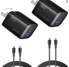 INIU USB C phone Charger, 2-Pack 30W PD QC 3.0 Dual Port with 5ft USB-C Cables ($25 + 30% off coupon)