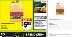 [EAST] [WEST] UNICO Vegetable Oil 3L $5.88. Limit of 4