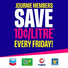 Journie Rewards members will receive 10₵/L off Every Friday Till June 27