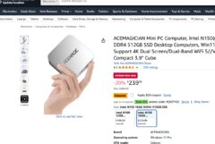 Ιntel N150 miniPC- 16GB DDR4 RAM + 512GB M.2 SSD, 240$-60$ off + 5%(Stackable?), brings the price down to ~162$