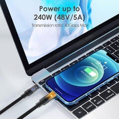 USB4 USB-C to USB-C Cable – LED Charging Indicator, 240W, 8K Video, 40Gbps (3ft) $13.95 - FS