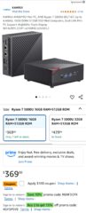KAMRUI mini pc Ryzen 7 5800U 16GB RAM/500GB SSD ~$232 + tax