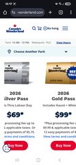 Canada's wonderland season pass 2026