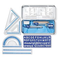 $3.00: STAEDTLER 10-Piece Math Set with Metal Compass, 6" Ruler & Triangle Squares, 45° & 30/60° Set Squares