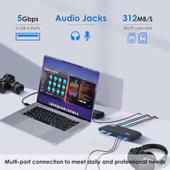 WAVLINK Universal Dual 5K DisplayLink Docking Station (USB-C /w 100W Charging) - $136.50