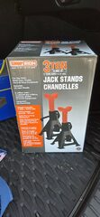 3 Ton Jack Stands Pair w/ safety pins & wide base supports $24.99