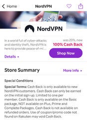 [Rakuten] 100% cashback on VPN