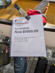 MEC Kevlar canoes on sale from $2000 very limited stock