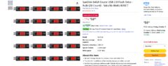 SanDisk 64GB Cruzer USB 2.0 Flash Drive - Bulk (20 Count) $58.80 ($2.94 each)