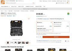 DEWALT 172 pc. Mechanics Tool Set $139 Reg $178