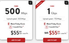 ebox Internet - 1 Gbps Fibre $55 Per Month + 1 month free (ON & QC)
