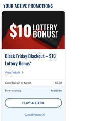 (OLG)-BLACK FRIDAY BLACKOUT- Spend $20 on lotto and get $10 LOTTERY BONUS*