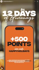 500 MB points in the app using code: HAPPYHOLIDAYS