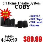 Coby 5.1 Ch. Home Theatre System - $89.99 (40% off)