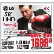 LG 58" 4K UHD Smart Color Prime TV - $1699.99 ($800.00 off)