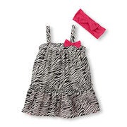 Baby Girls Sleeveless Zebra Print Tank Dress, Headwrap, And Bloomers Set - $15.80 ($24.15 Off)