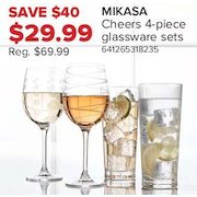 Mikasa Cheers 4-Piece Glassware Sets - $29.99 ($40.00 off)