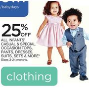 All Infants' Casual & Special Occasion Tops, Pants, Dresses, Suits, Sets & More - 25% off
