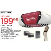 Craftsman 1/2-HP AC Chain-Drive Garage Door Opener with Wireless, Keyless Entry Pad - $199.99 ($80.00 off)