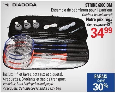 diadora strike 6000 badminton set