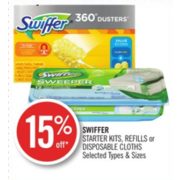 15% Off Swiffer Starter Kits, Refills or Disposable Cloths