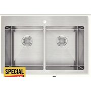 Artika Double-Bowl Dual-Mount Stainless Steel Kitchen Sink - $298.00