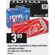 Coca-cola, Canada Dry or Pepsi Soft Drinks - $3.99