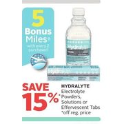 Hydralyte Eletrolyte Powders, Solutions Or Effervescent Tabs  - 15% off