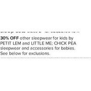 Sleepwear for Kids by Petit Lem and Little Me Chick Pea Sleepwear and Accessories for Babies - 30% off