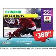 Sylvania 4K LED HDTV 55" - $369.99