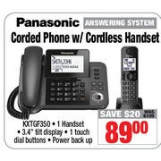 Panasonic Corded Phone W/Cordless Handset - $89.00 ($20.00 off)
