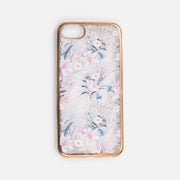 Transparent Phone Case With Floral Print And Golden Outline (iphone 6-7-8) - $6.99 ($7.96 Off)