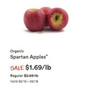 Organic Spartan Apples  - $1.69/lb