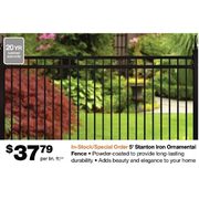 5' Stanton Iron Ornamental Fence - $37.79/lin.ft