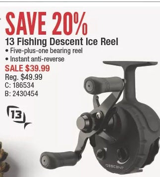 Bass Pro Shops: 13 Fishing Descent Ice Reel 