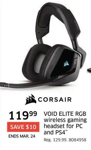 The Source Corsair Void Elite Rgb Wireless Gaming Headset For Pc And Ps4 Redflagdeals Com