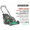 Certified 174CC 3-in-1 Self-Propelled RWD Lawn Mower - $349.99
