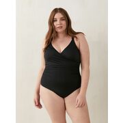 One-piece Swimsuit With Wrap Front, Solid - $59.99 ($45.96 Off)