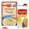 Betty Crocker Mashed Potatoes, Campbell's Broth or No Name Rice - $2.79